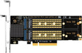 GLOTRENDS Dual M.2 PCIe NVMe Adapter Without PCIe Splitter Function (PCIe Bifurcation Motherboard is Required), Support