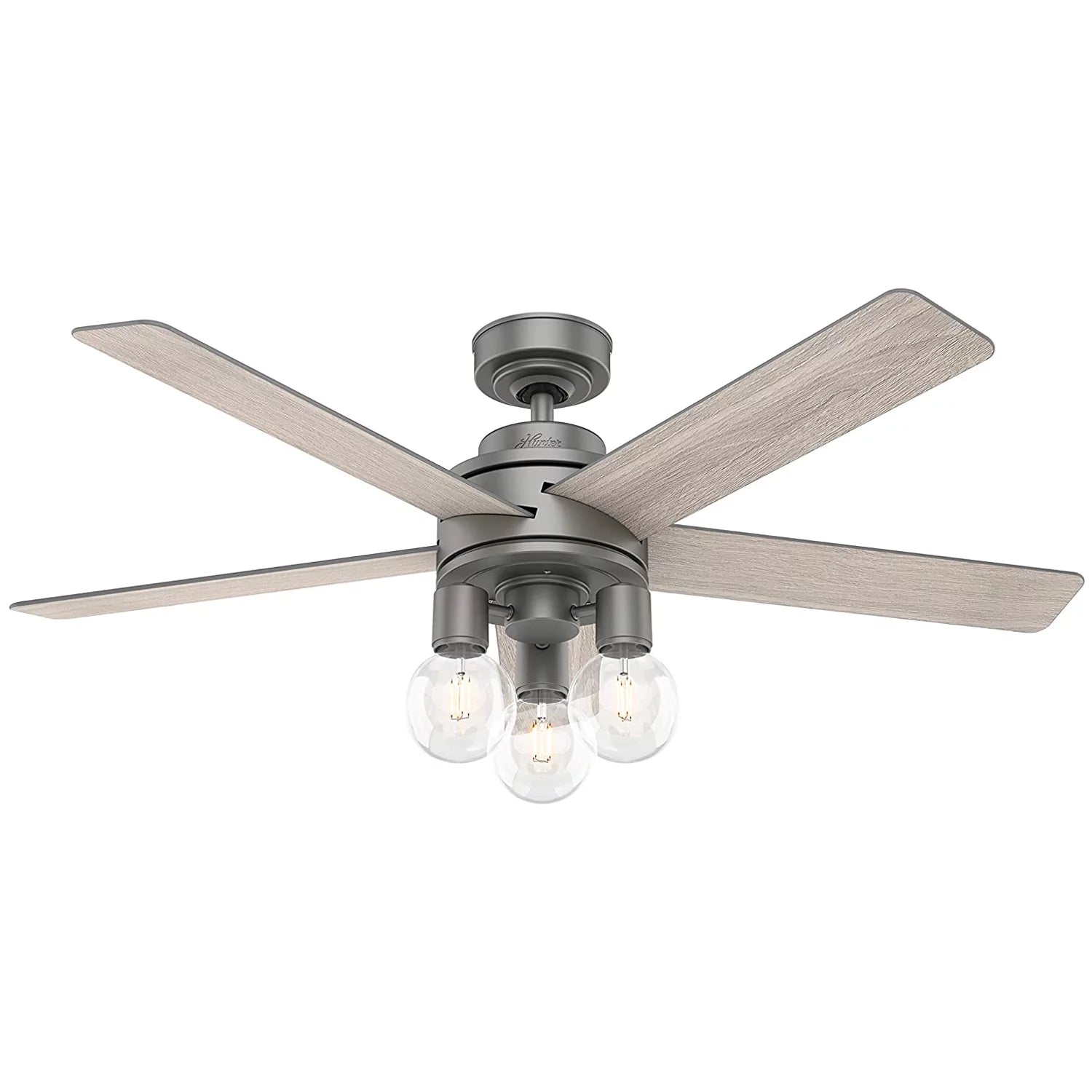 Hunter Fan Company Hardwick 52 5 Blade Indoor Ceiling Fan, Matte Silver