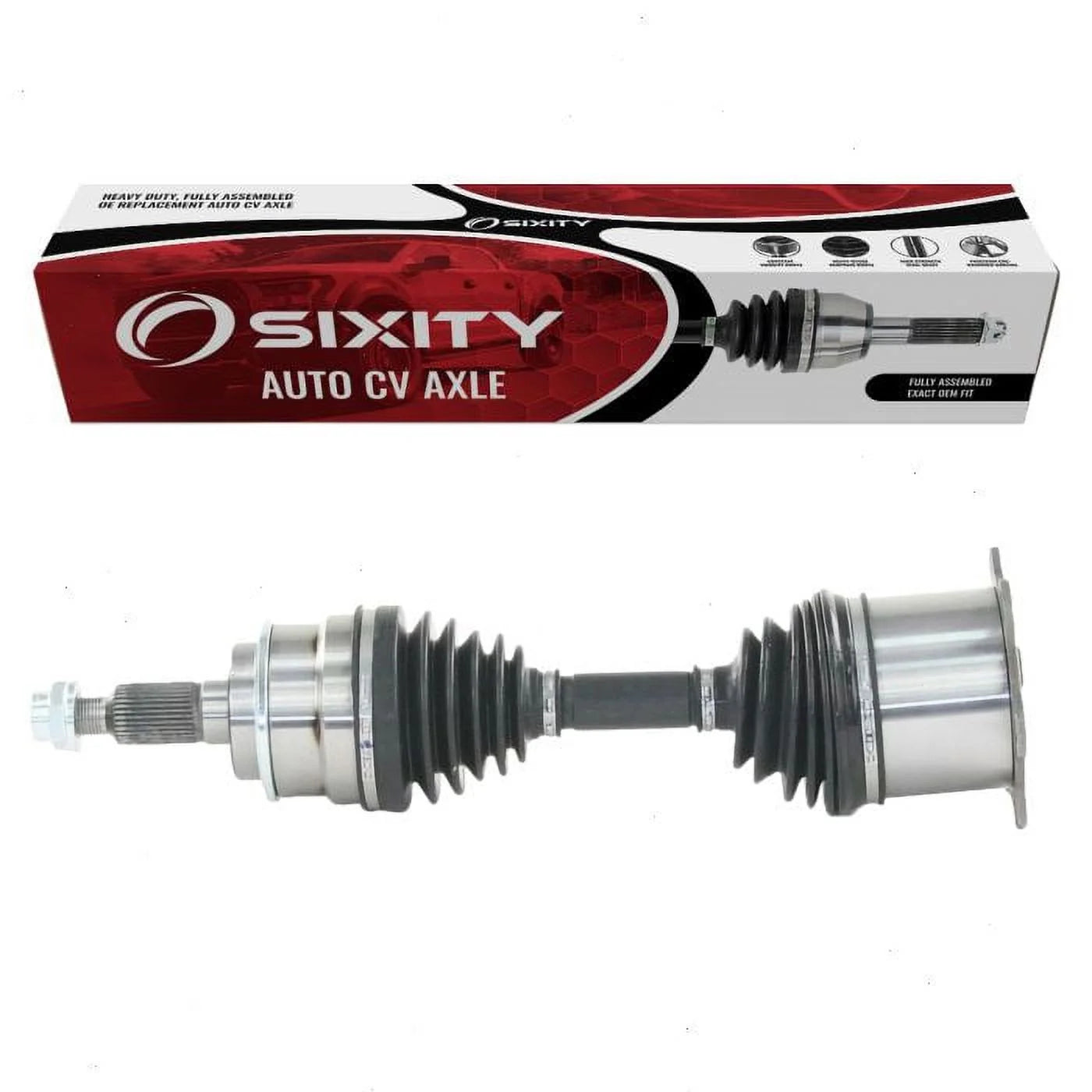Sixity Front Right CV Axle compatible with GMC Sierra 1500 HD Classic 2007 - Passenger Side Complete Axle Shaft Assembly