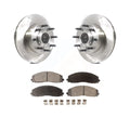 Transit Auto - Front Disc Brake Rotors Hub Assembly And Semi-Metallic Pads Kit For Ford F-250 Super Duty F-350 K8F-102814
