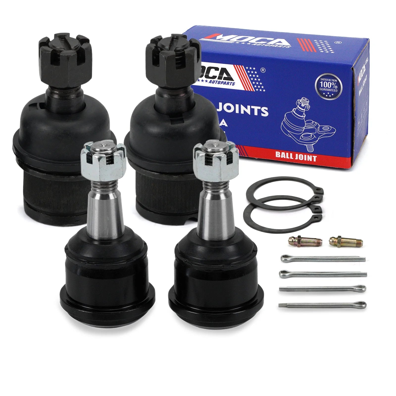 MOCA AUTOPARTS 4x Front Upper & Lower Ball Joints Fit for 2006-2008 Dodge Ram 1500 & 2011-2013 Ram 2500