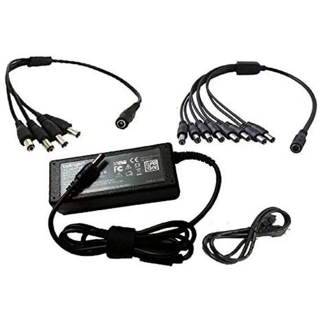 UpBright New Global 4-Way + 8-Way Splitter AC /DC Adapter For Q-SEE QSS1250A 5Amp 12VDC Surveillance Security Camera CCTV 1 to 4 / 8 12V 5A Power Supply Cord Cable Charger Mains PSU
