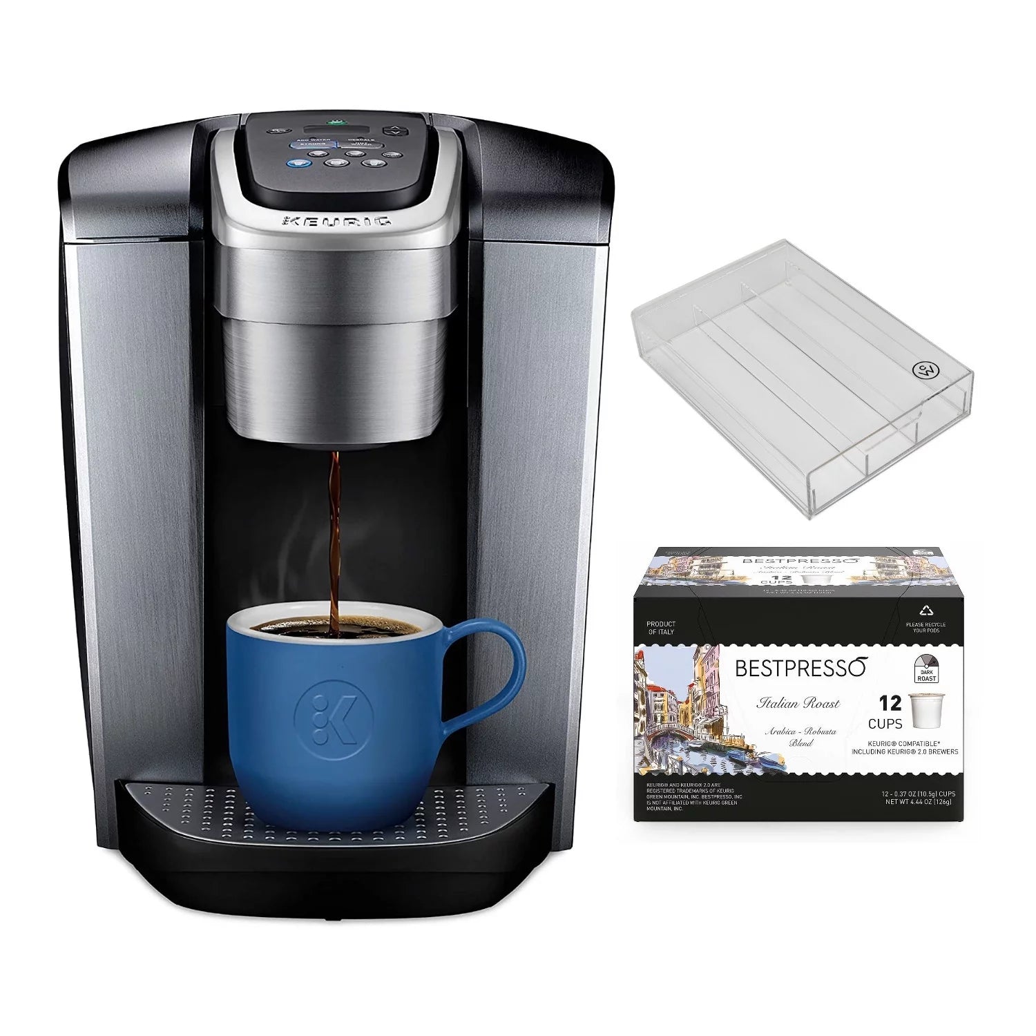 Keurig K-Elite Single Serve K-Cup Pod Programmable Coffeemaker (Brushed Silver)