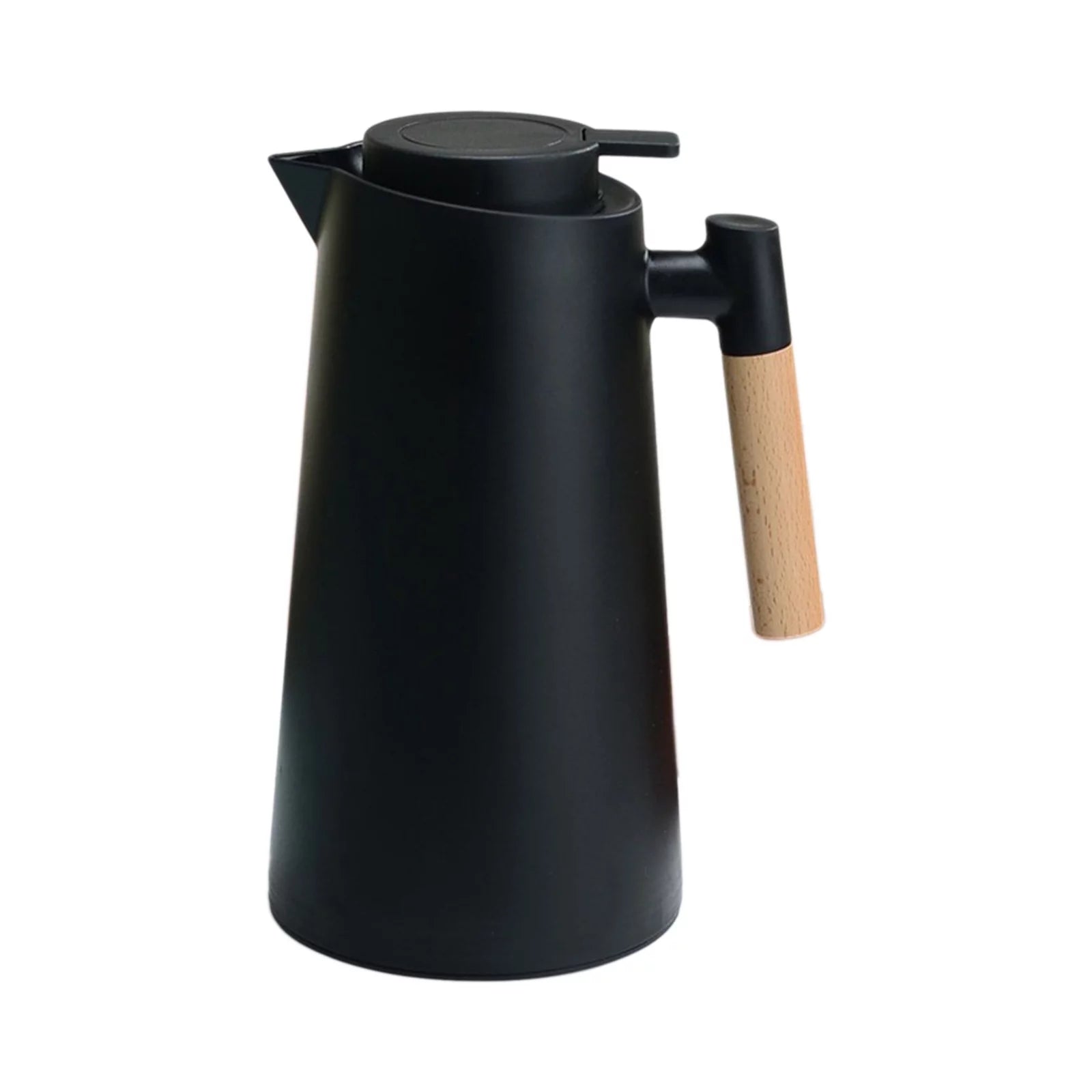 Lixada 1L Insulated Coffee Pot Double Wall Vacuum Thermal Carafe with Wood Handle Tea Water Kettle Flask Keeping Hot Cold
