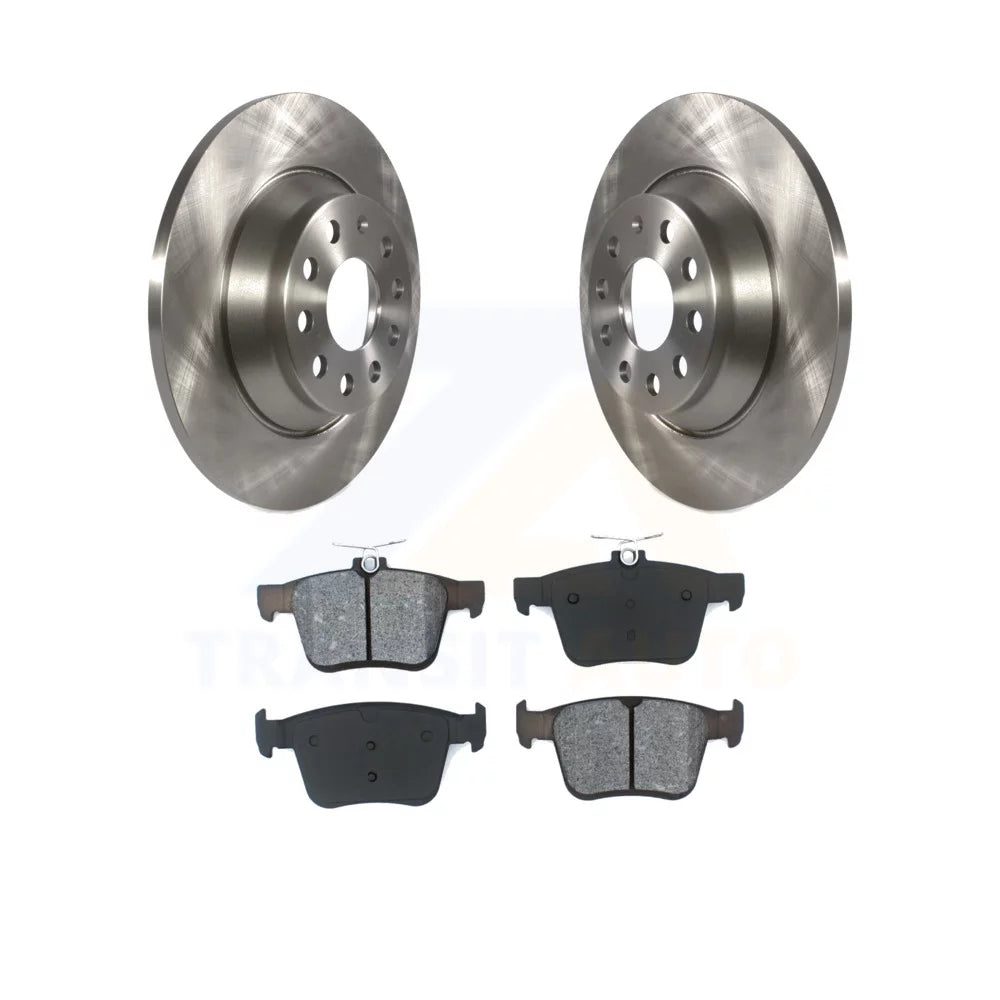 Transit Auto - Rear Disc Brake Rotors And Semi-Metallic Pads Kit For Volkswagen Tiguan Jetta Audi TT Quattro K8S-102731