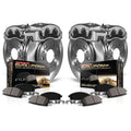 Power Stop Front and Rear Stock Replacement Brake Pad and Rotor Kit with Calipers KCOE2853
