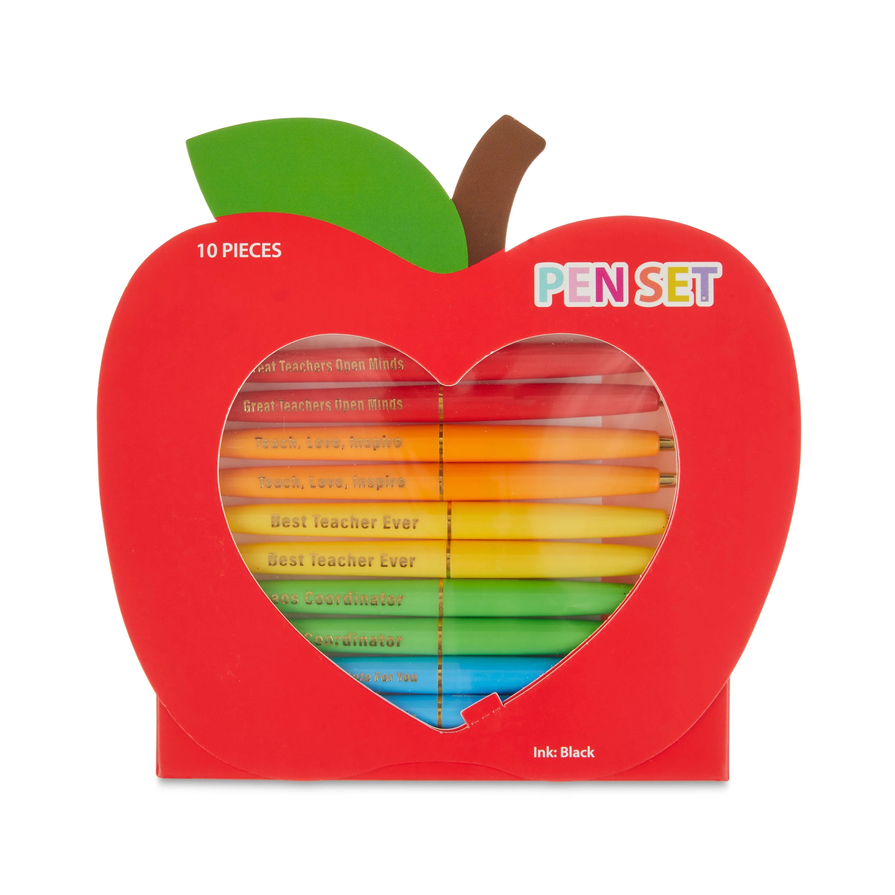 Valentine's Day Multicolor Teacher Plastic Pen Set, 5.4 inch, 10 Count, by Way To Celebrate