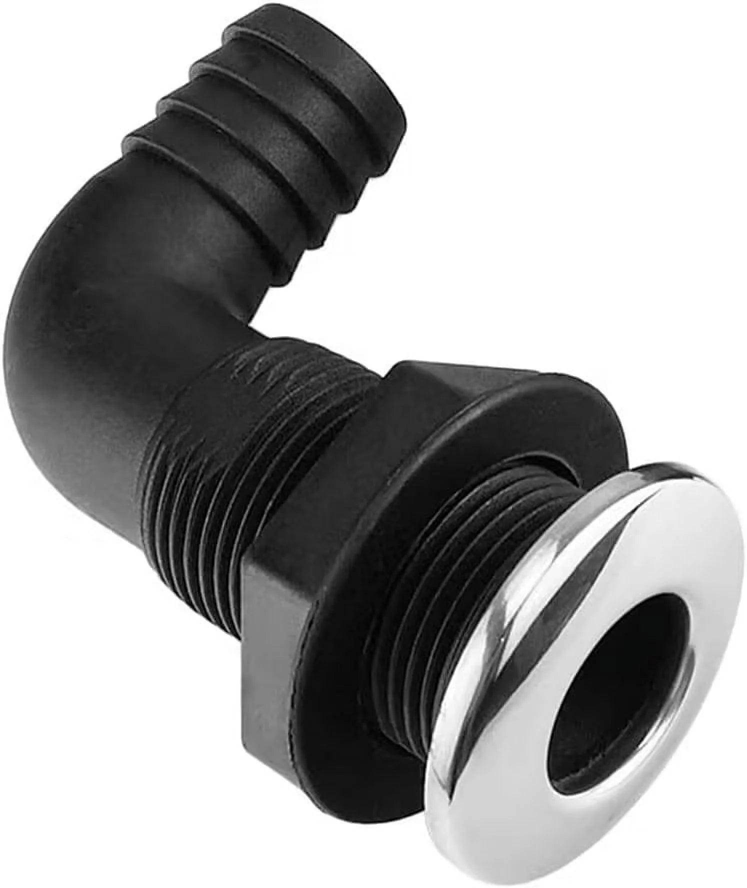 ISURE MARINE Boat 3/4'' Black Trim Cover 90 Degrees Hose Pipe Elbow Bilge Pump Drain Thru Hull Fitting