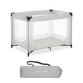 Dream On Me Zoom Portable Playard in Light Grey, Lightweight, Packable and Easy Setup Baby Playard, Breathable Mesh Sides and Soft Fabric - Comes with a Removable Padded Mat Light Gray
