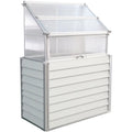 Hanover 5.5-Ft. Elevated Compact Greenhouse with Single Garden Bed and Hidden Storage for Backyard, Patio, Deck, or Balcony