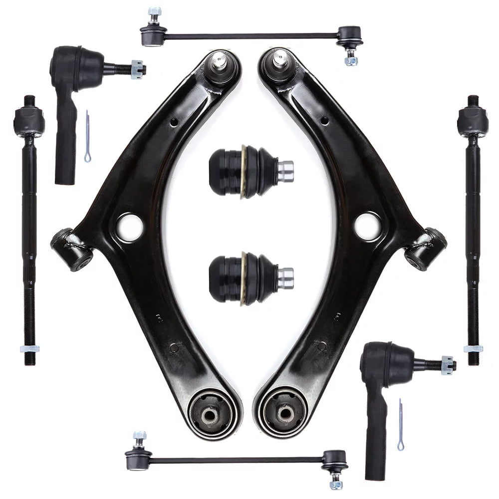 ECCPP  Front Suspension Kit Lower Control Arm Inner Outer Tie Rod End Sway Bar Link Lower Ball Joint Fit  2007-2012 for Dodge Caliber 2007-2014 for Jeep Compass for Jeep Patriot 10pcs K620066