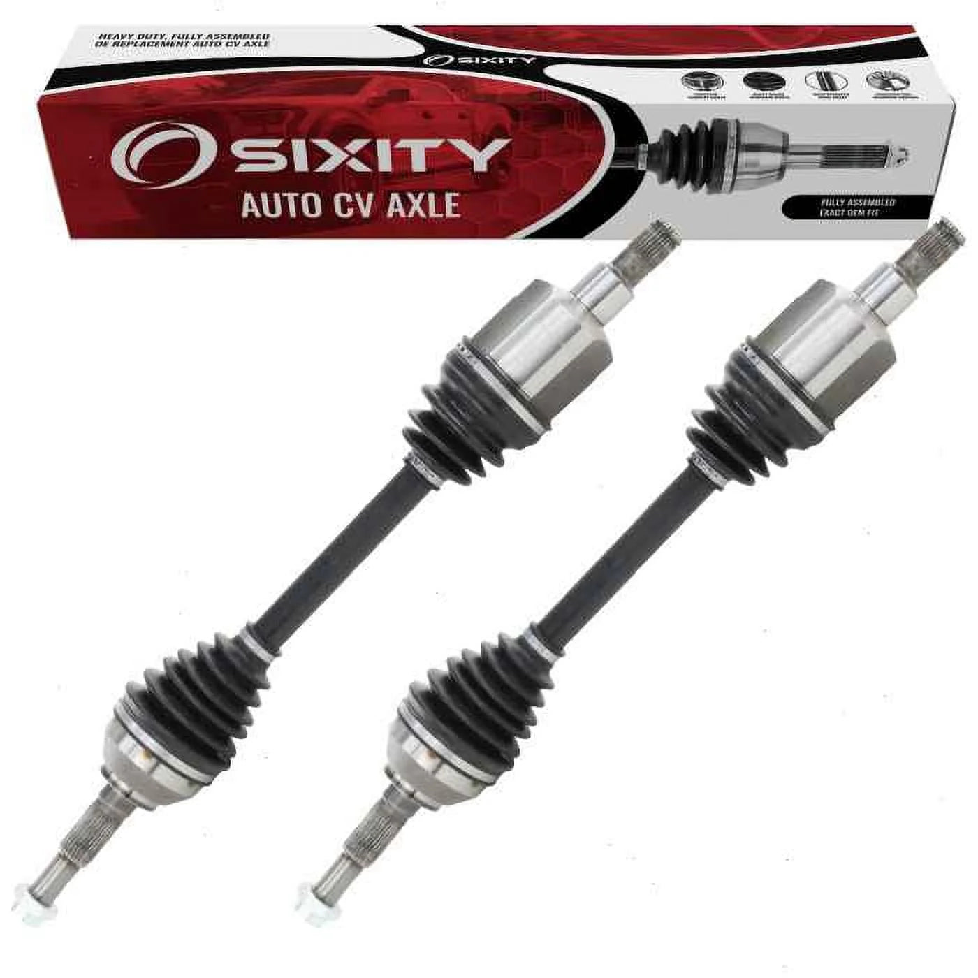 2 pc Sixity Front CV Axle Kit compatible with GMC Envoy 2002-2009 - Pair Left Right Driver Passenger Complete Axle Shaft Assembly