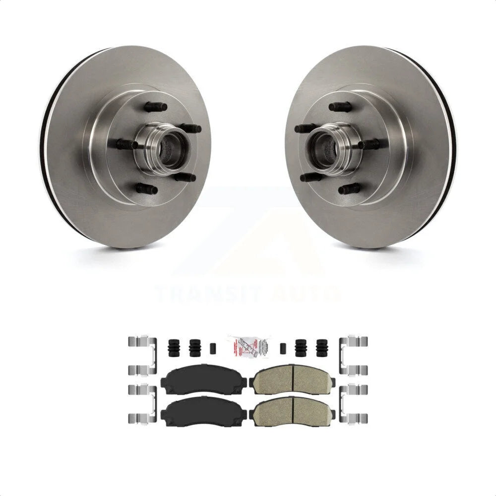 Transit Auto - Front Disc Brake Rotors Hub Assembly And Ceramic Pads Kit For Ford Ranger Mazda B2300 B3000 B4000 K8A-100044